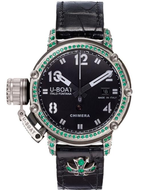 Replica U-BOAT Watch Chimera Silver Emeralds 7234